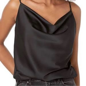 Black Silk Drape Front Camisole Size XL